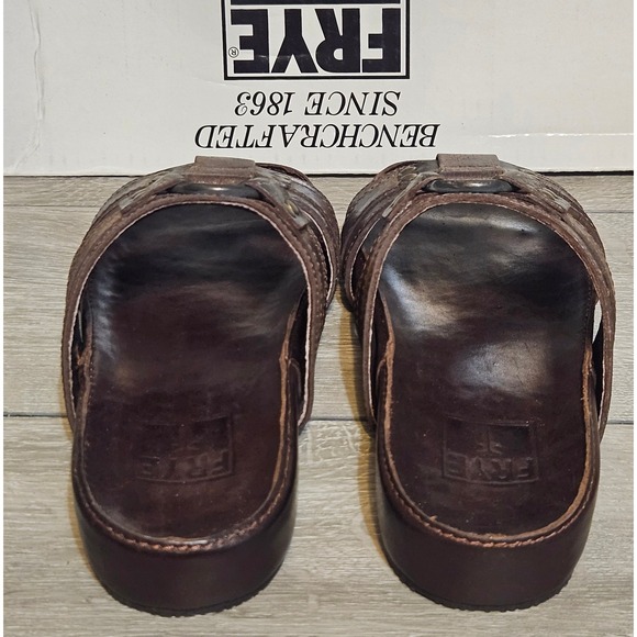 Frye Astor Slides Chocolate Leather Sandals New with Box Men\'s Size 7‎ D 88710 main image 11